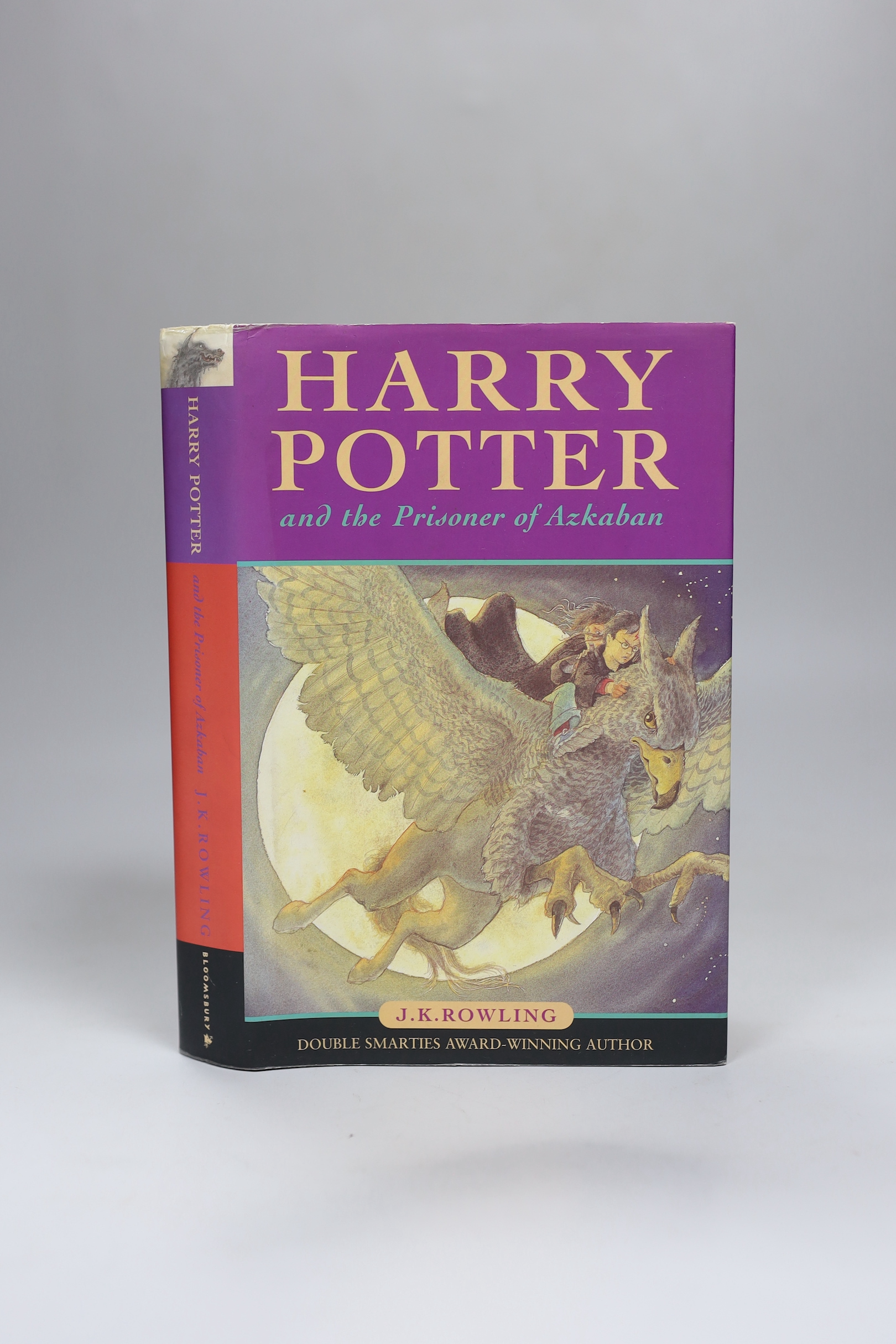 Rowling. J.K - Harry Potter and the Prisoner of Azkaban, 1st edition, 2nd state with corrected text on p. 7 and ‘’J.K.Rowling’’ to copyright p. but without advertisements at rear, 8vo, original pictorial boards, in a fin